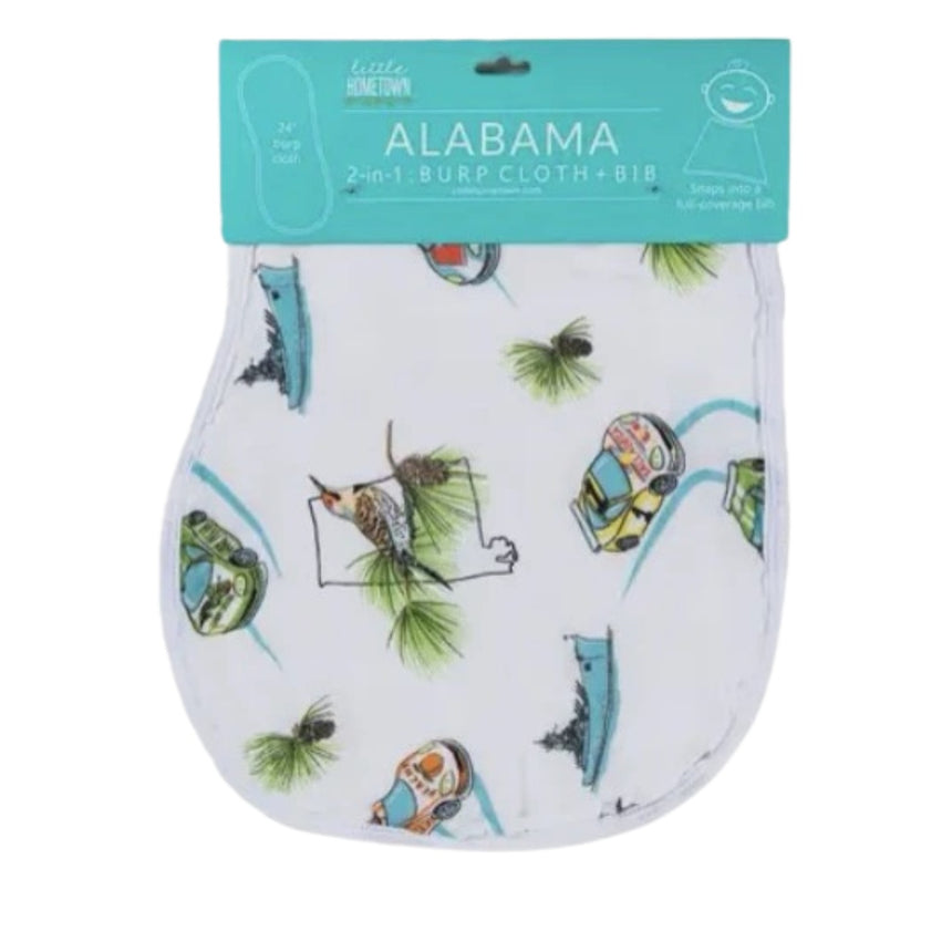 Alabama Baby 2-in-1 Burp Cloth and Bib