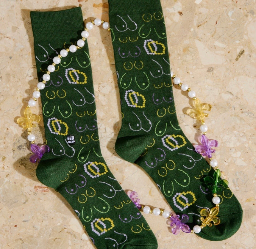 Mardi Gras Boob Socks