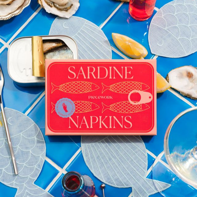 Sardine Cocktail Napkins (set of 4)