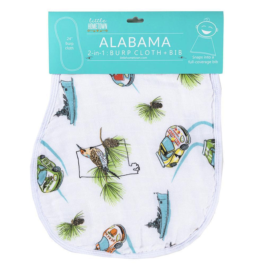 Alabama Baby 2-in-1 Burp Cloth and Bib