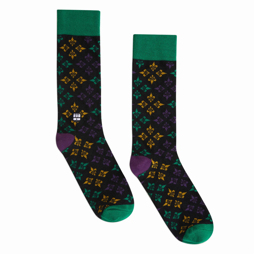 Mardi Gras Fleur De Lis Socks