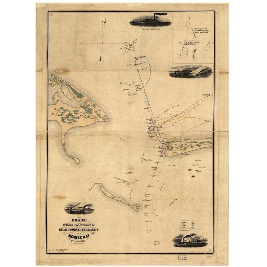 Battle of Mobile Bay Map Print