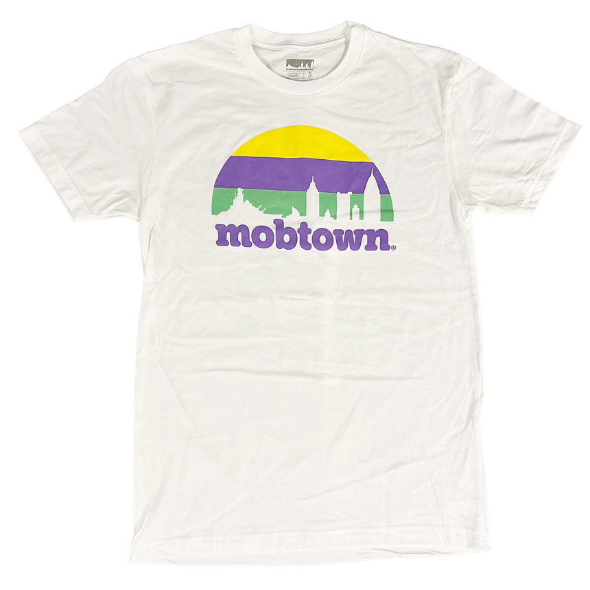 Mobtown Skyline Mardi Gras Adult T-Shirt